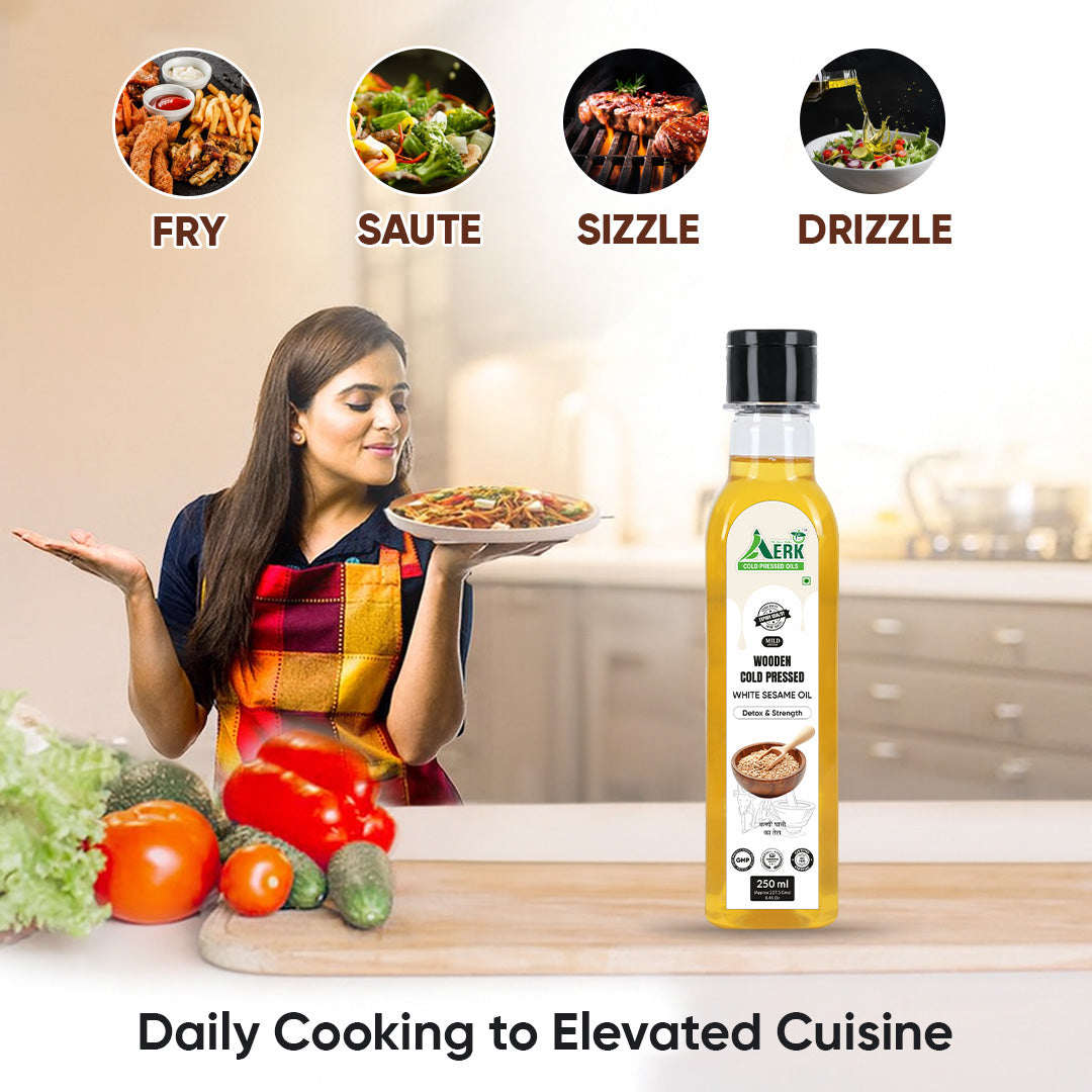Wooden cold pressed White Sesame Oil - 250 Ml