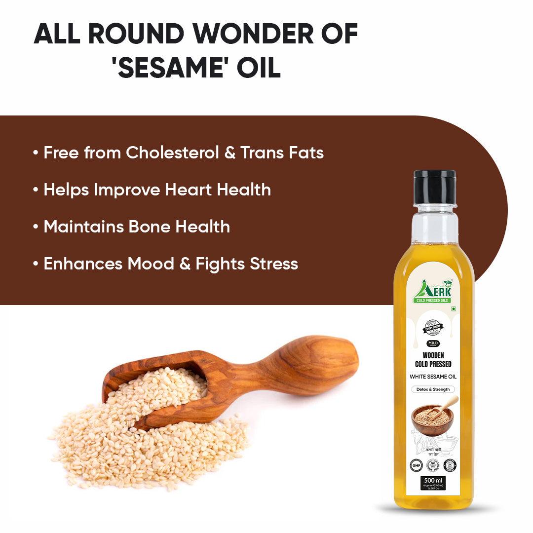 Wooden cold pressed White Sesame Oil - 500 ML