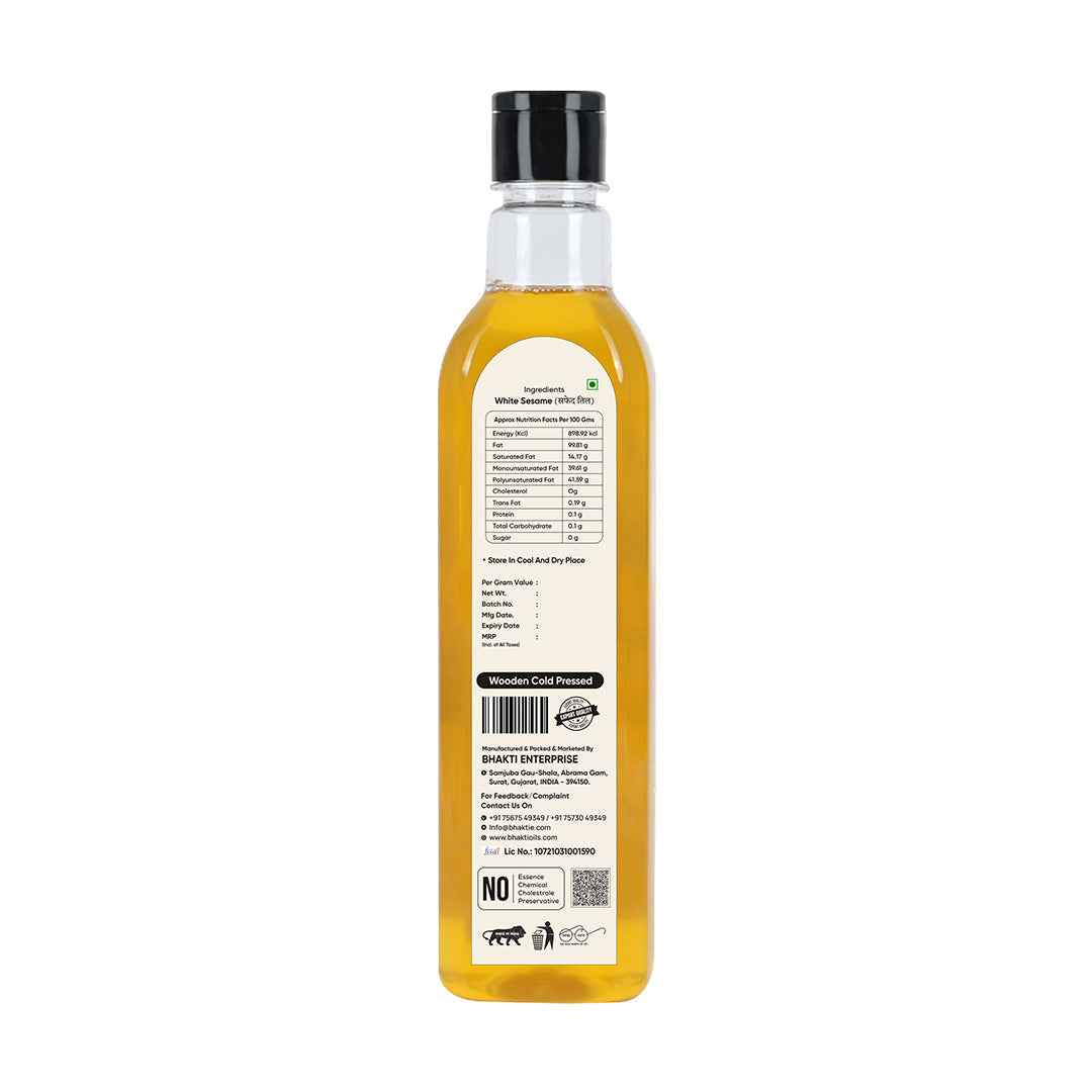 Wooden cold pressed White Sesame Oil - 500 ML