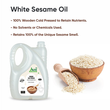 Wooden cold pressed White Sesame Oil - 5 Liter