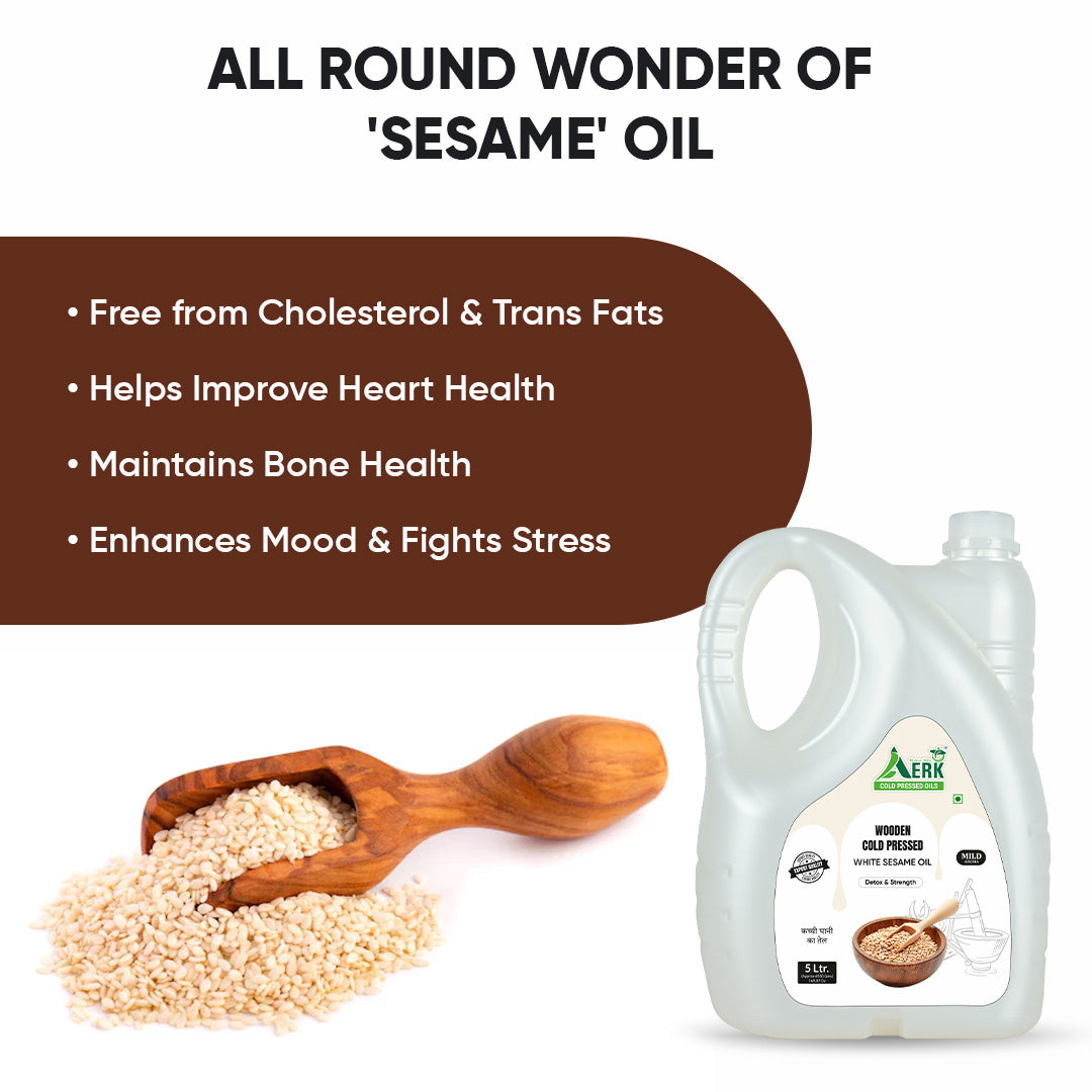 Wooden cold pressed White Sesame Oil - 5 Liter