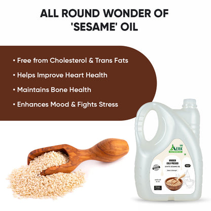 Wooden cold pressed White Sesame Oil - 5 Liter