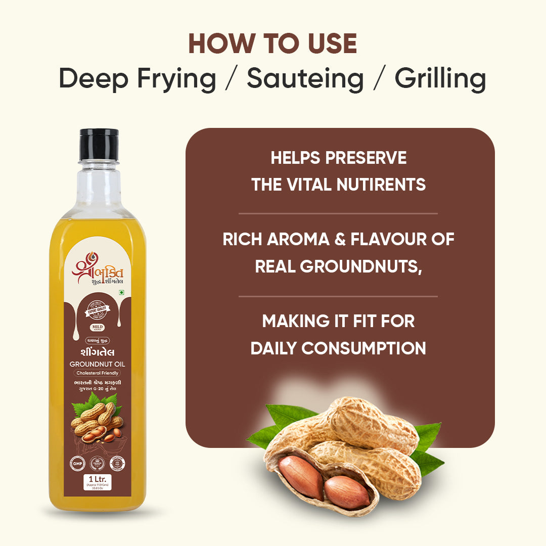 Shree Bhakti Oils Cold Pressed Groundnut Oil - 1 Liter