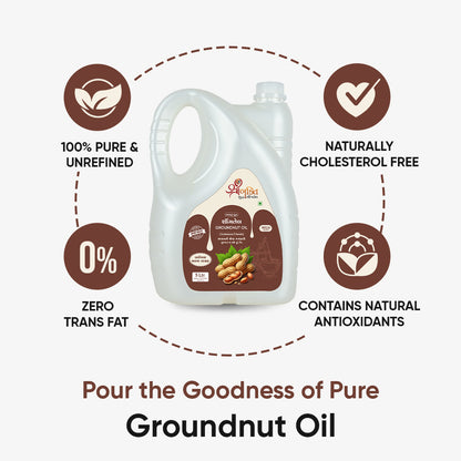 Shree Bhakti Oils Cold Pressed Groundnut Oil - 5 Liter
