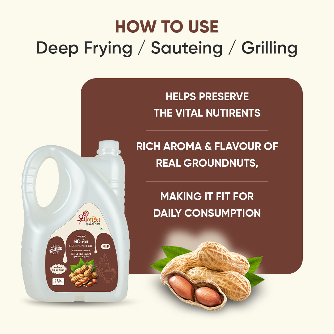 Shree Bhakti Oils Cold Pressed Groundnut Oil - 5 Liter